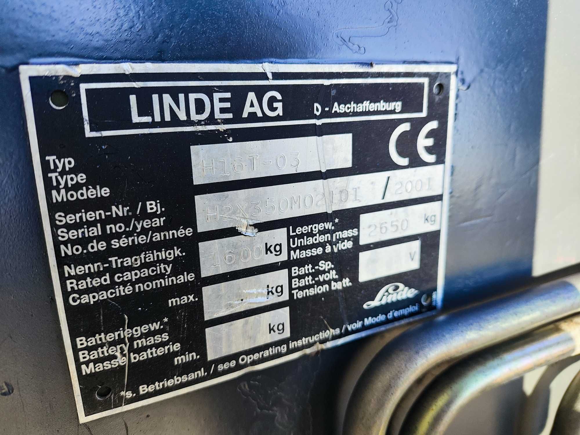 Wózek widłowy Linde H16 z UDT, 4 sekcje, widlak, ładowarka