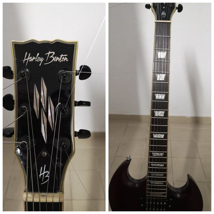 Harley Benton DC Custom Line, Blackstar ht1r branco