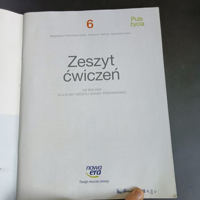 Zeszyt ćwiczeń biologia klasa 6 Puls życia Nowa Era 2022