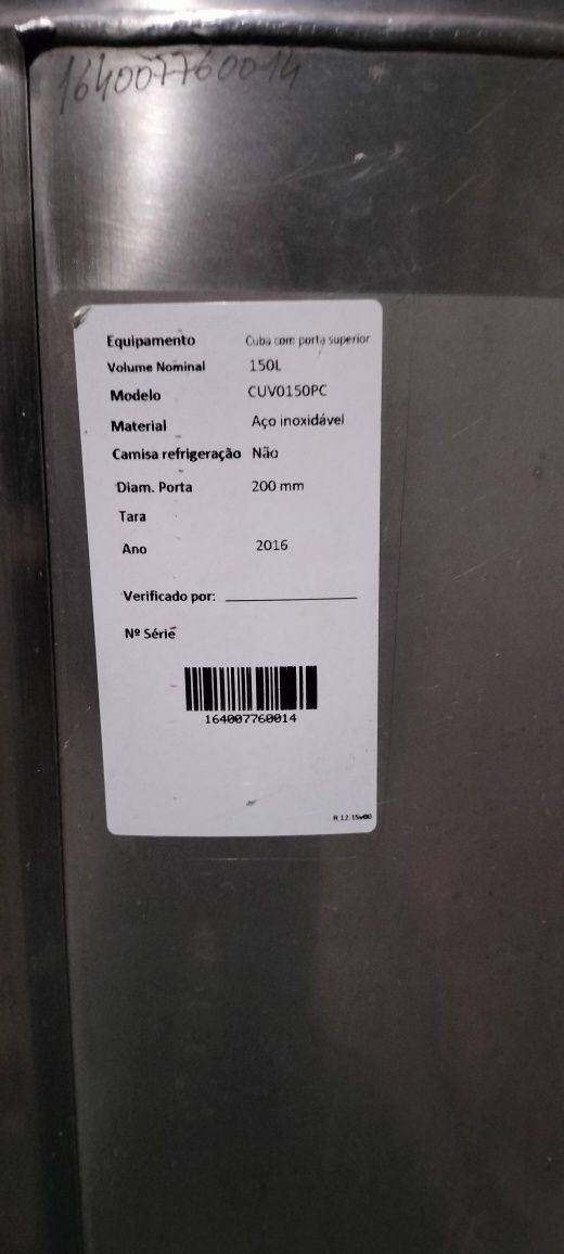 Cuba de vinho inox