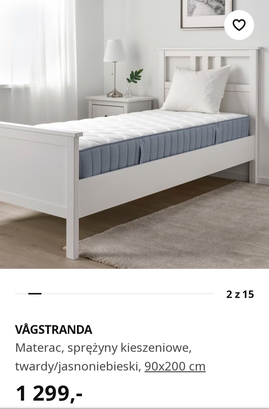 Nowy 1/2ceny Najwyższej półki Materac dwuwarstwowy VÅGSTRANDA Ikea