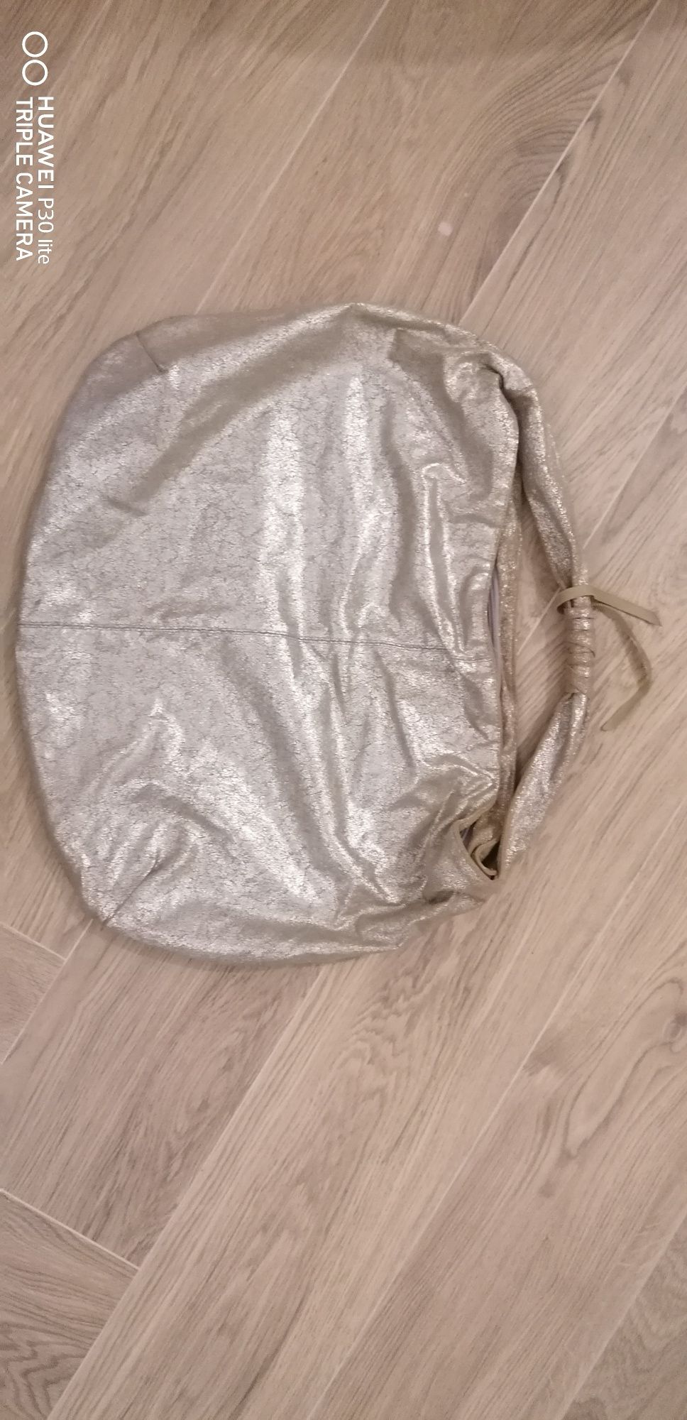 Torebka wielki worek srebrny