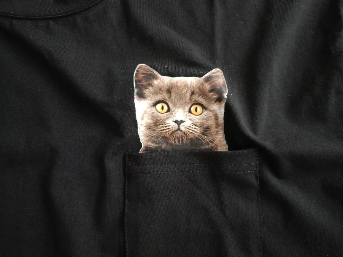 Koszulka t-shirt męski bawełna kotek nowy