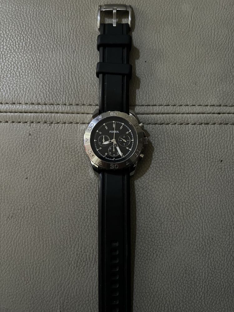 Zegarek Fossil Stalowy z gumowym paskiem