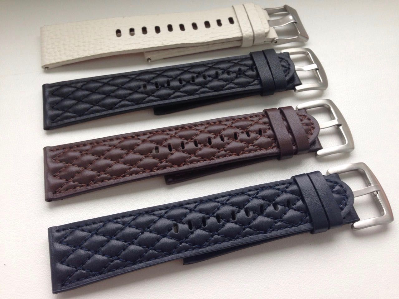 Ремешок для часов кожаный каучуковый Geckota браслет 19,20,22,24,26 мм