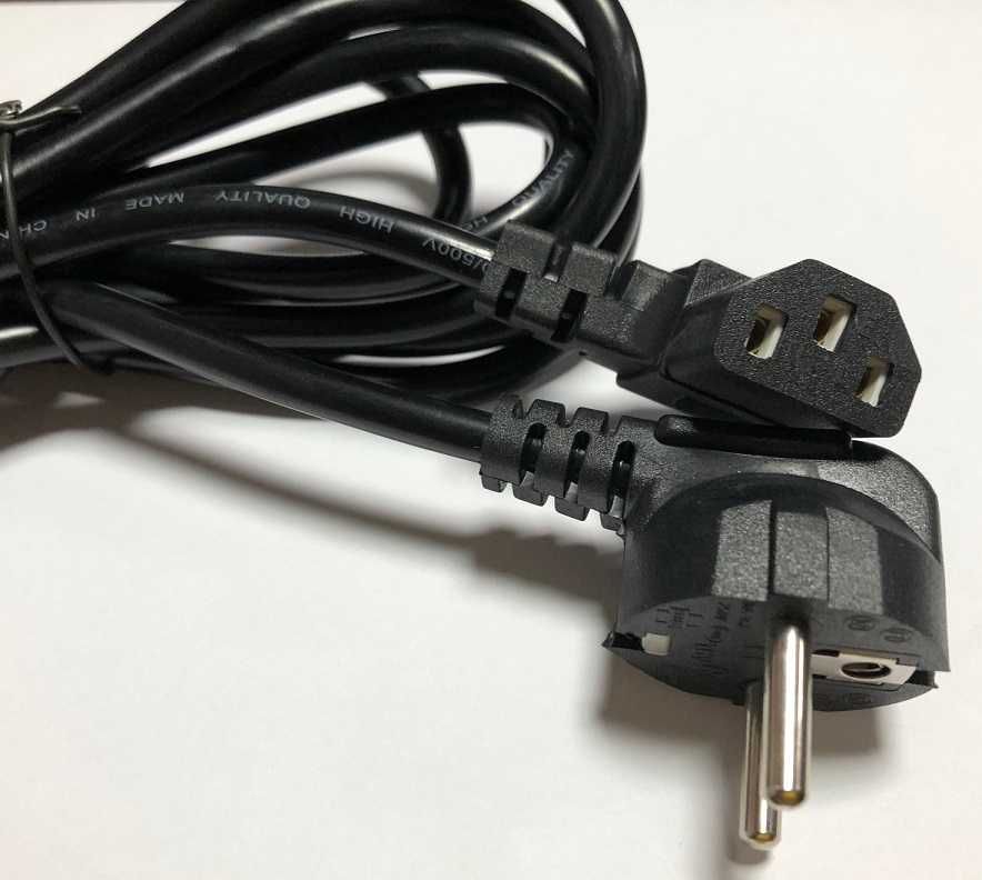 Kabel zasilający PC Monitor Przewód 3m Kątowy * Solidny Wysoka Jakość
