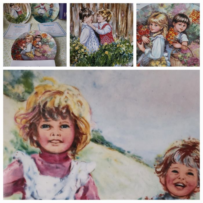 Talerze kolekcjonerskie seria Dzieci  certyfikat WEDGWOOD 3szt.