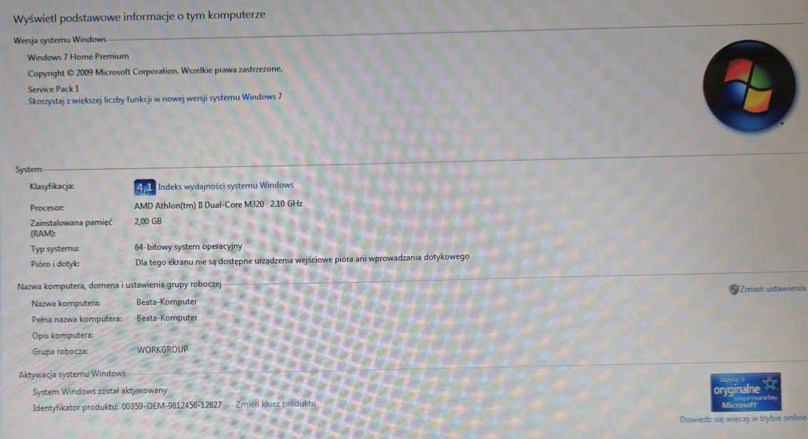 Laptop Acer Aspire 5541g stan idealny