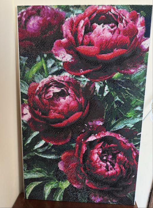 Продаю картину з алмазноі мозаїки «Півонії»