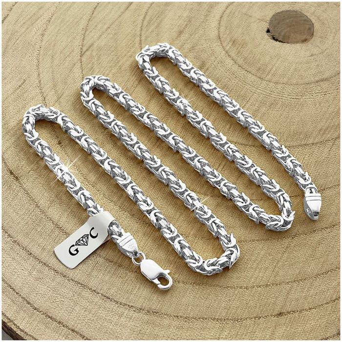 Gruby Srebrny Łańcuszek Damski Splot Królewski Srebro 925/60cm/4,3mm+G