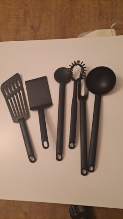 Tescoma akcesoria kuchenne zestaw czarne łopatka chochla