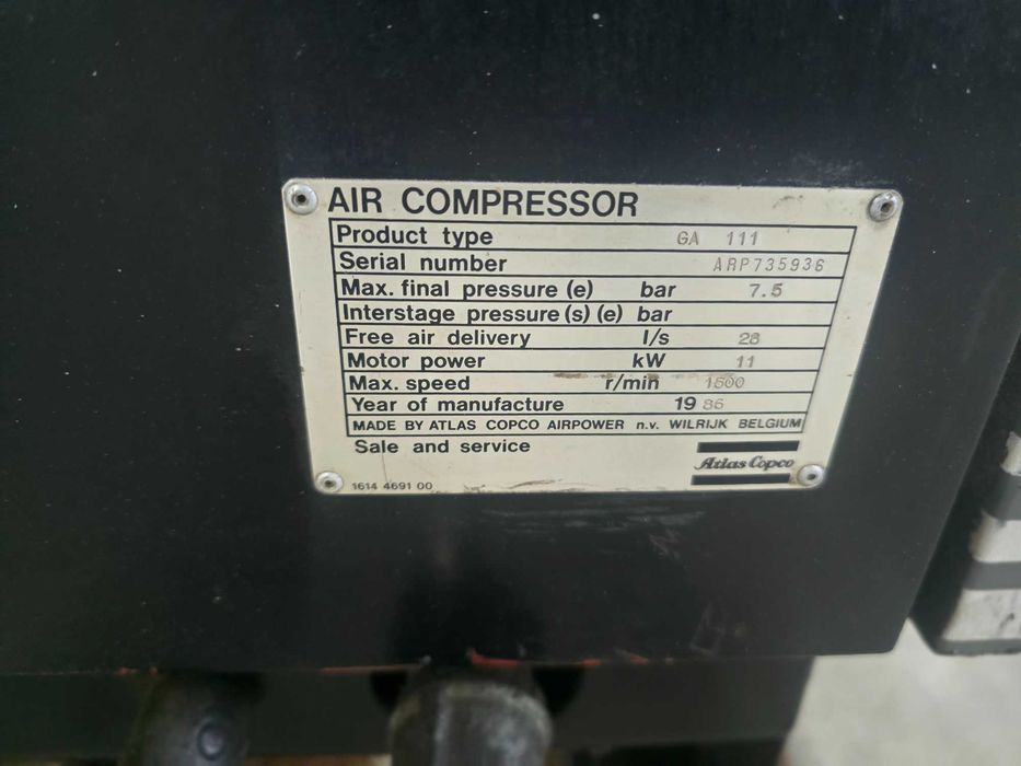 Compressor atlas ga11 ( 15cv) impecável