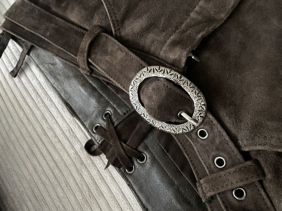 Skórzane spodnie jodlermax skóra zamszowa