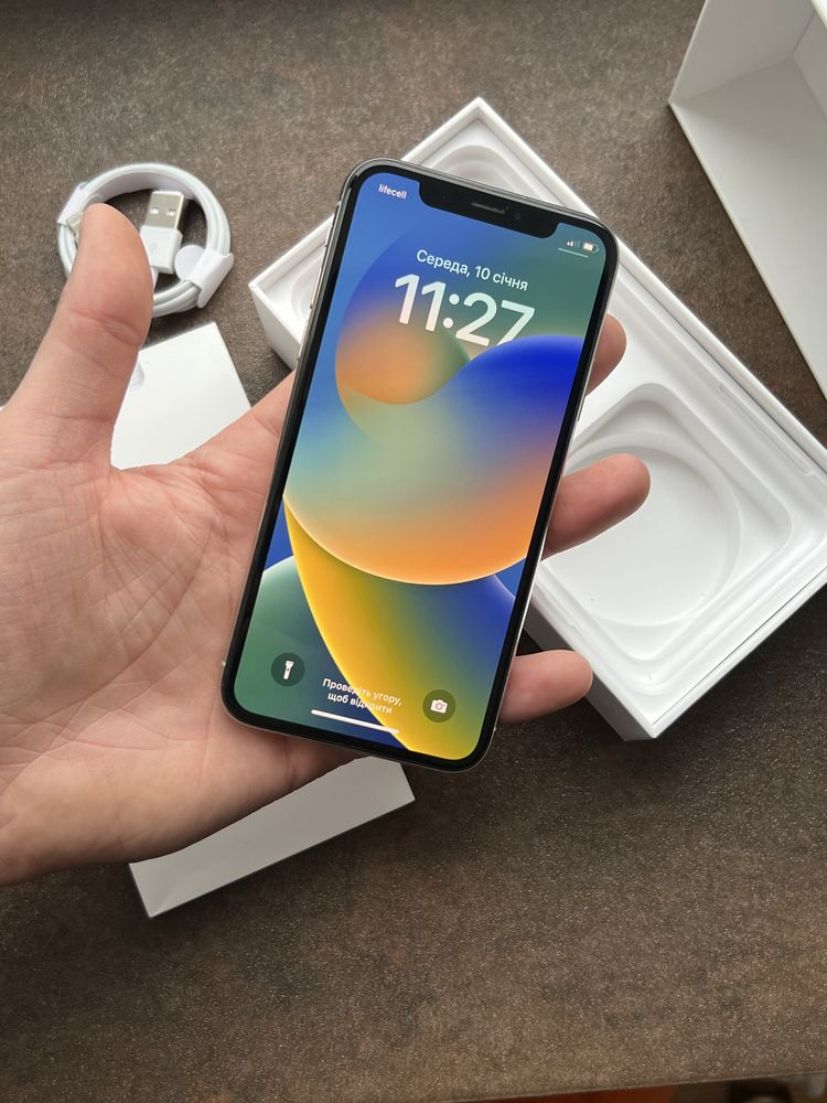 Iphone x 64 white 100%