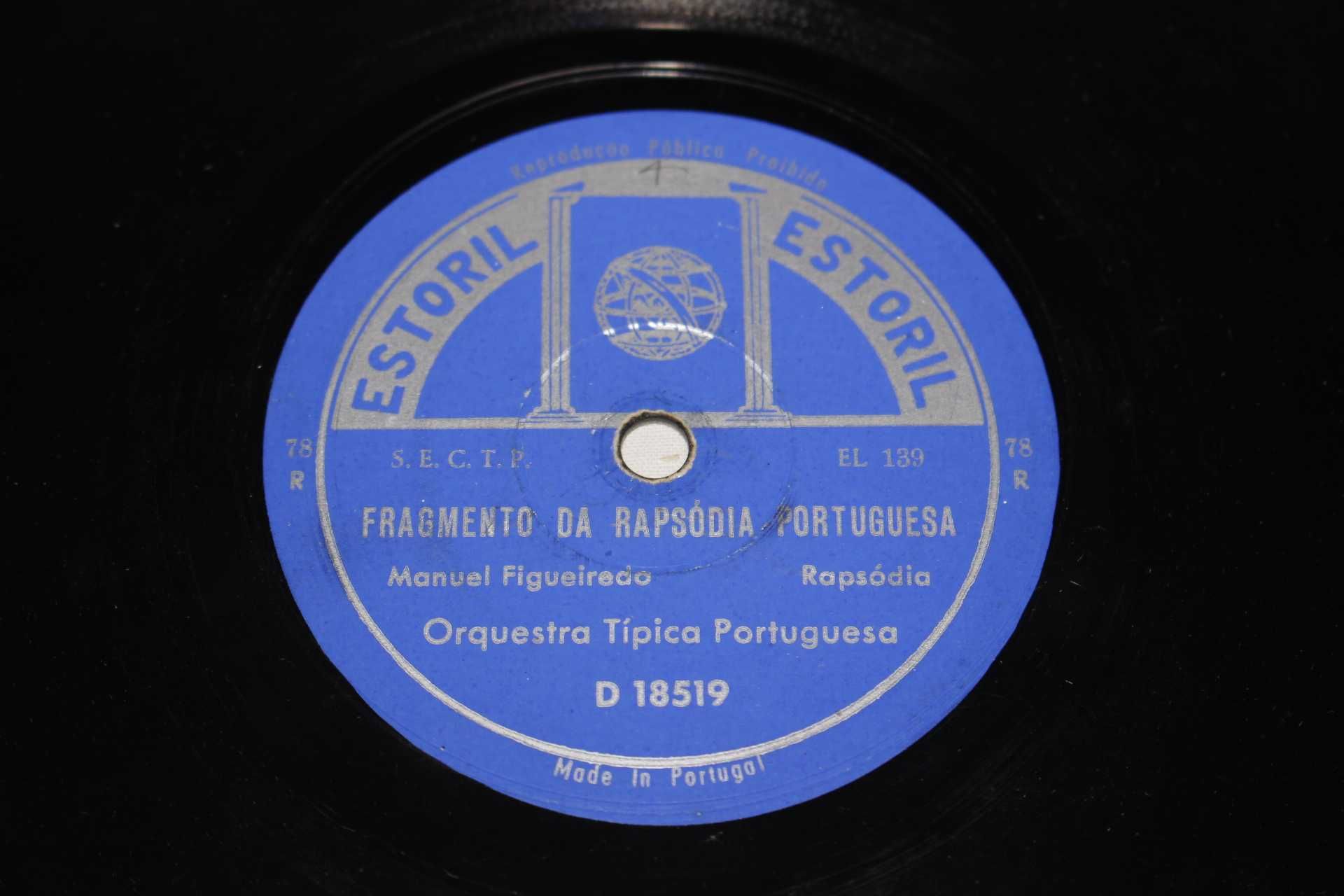 Discos Grafonola - 78 RPM - Varios estilos - Musica Portuguesa