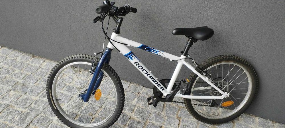 Bicicleta BTT Rockrider ST 120 20 P. Criança 6-9Anos Branco/Azul BTWIN