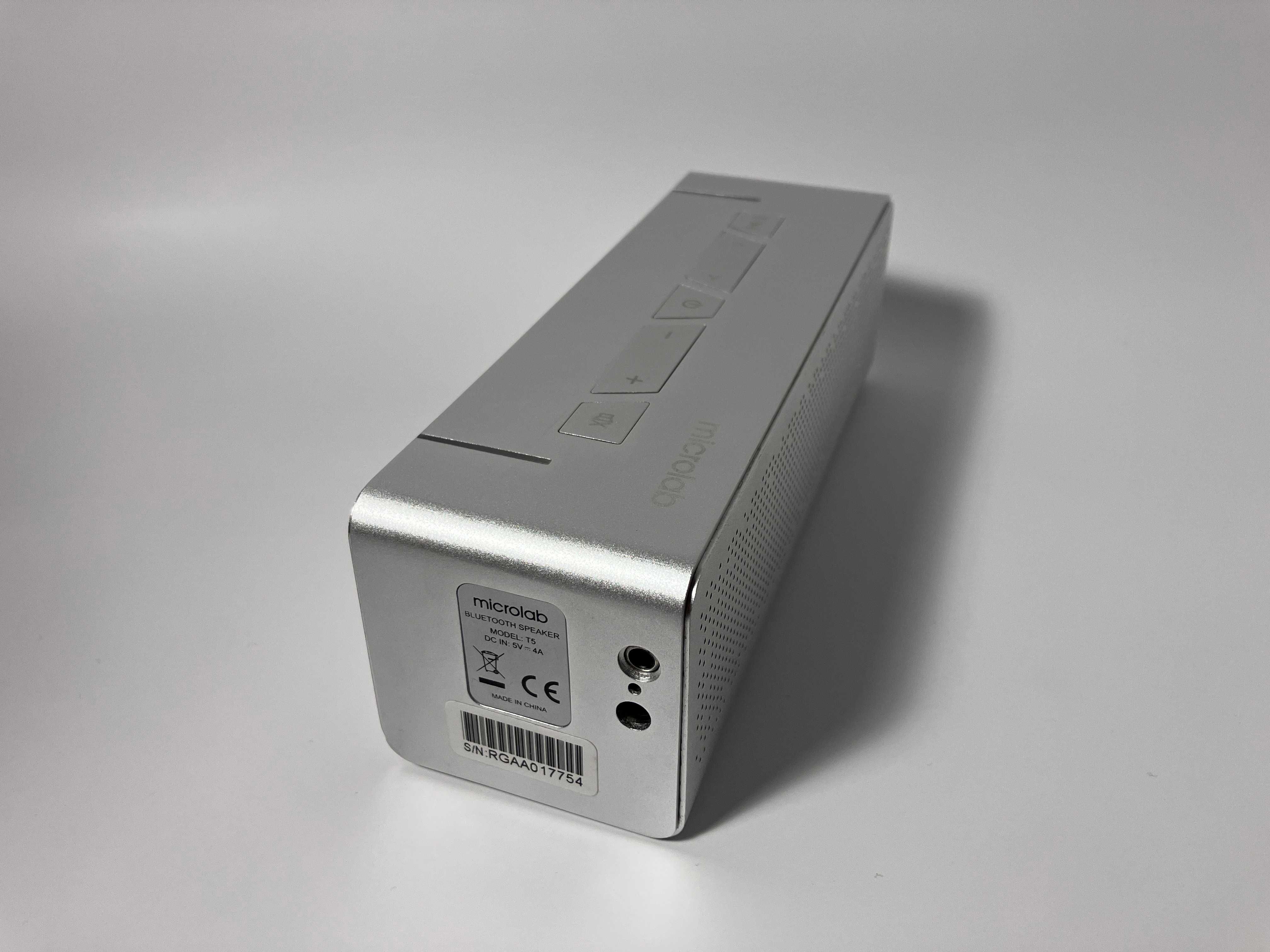 Microlab T5 bluetooth 20W srebrny metalowy głośnik bezprzewodowy
