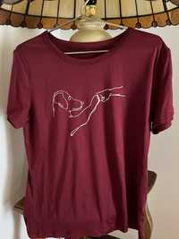 T- shirt burgund nowy