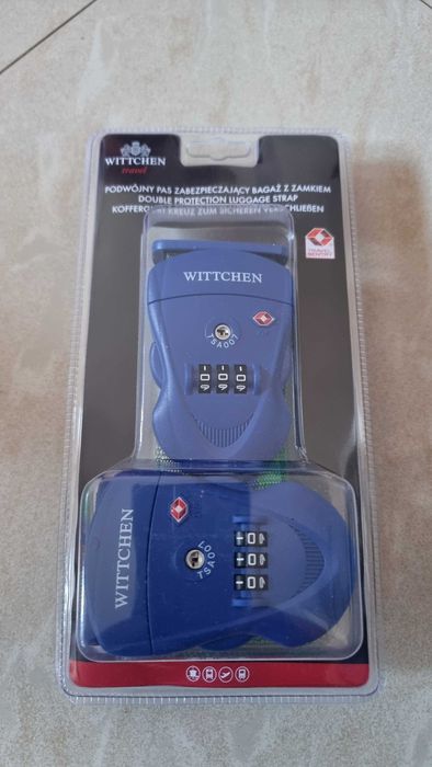 Dwa pasy zabezpieczające bagaż, walizkę, na zamek TSA, firmy WITTCHEN