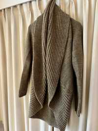 Ciepły kardigan, sweter Orsay