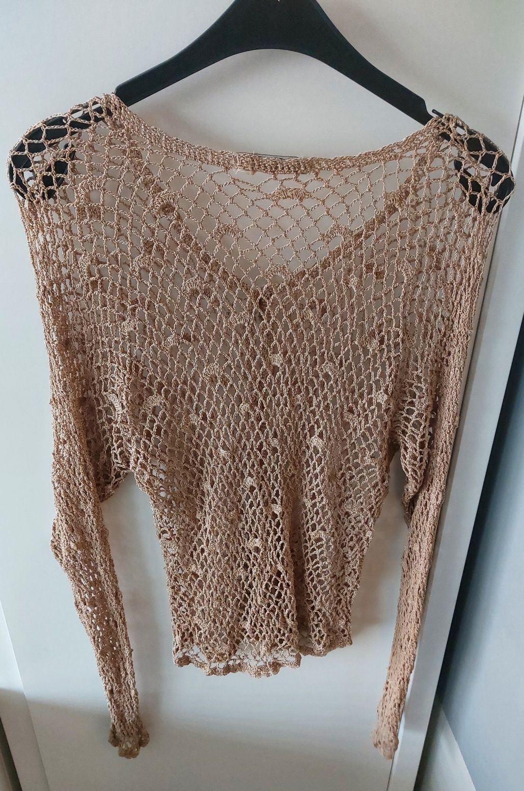 Ażurowy sweterek bluzka boho S, M narzutka