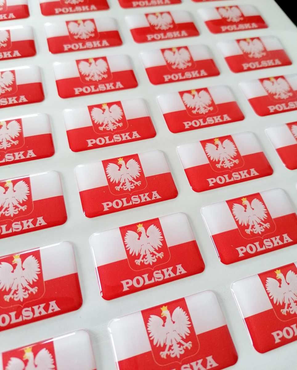 Naklejki Naklejka 3D Flaga Polski Emblemat Polska Orzeł Orzełek 1 szt