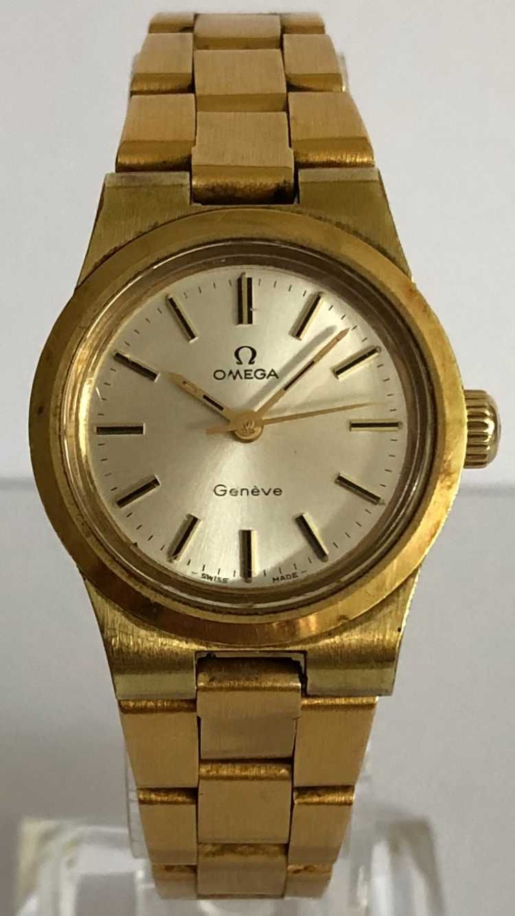 Omega Geneve, damski pozłacany z oryginalną pozłacaną bransoletą Omega