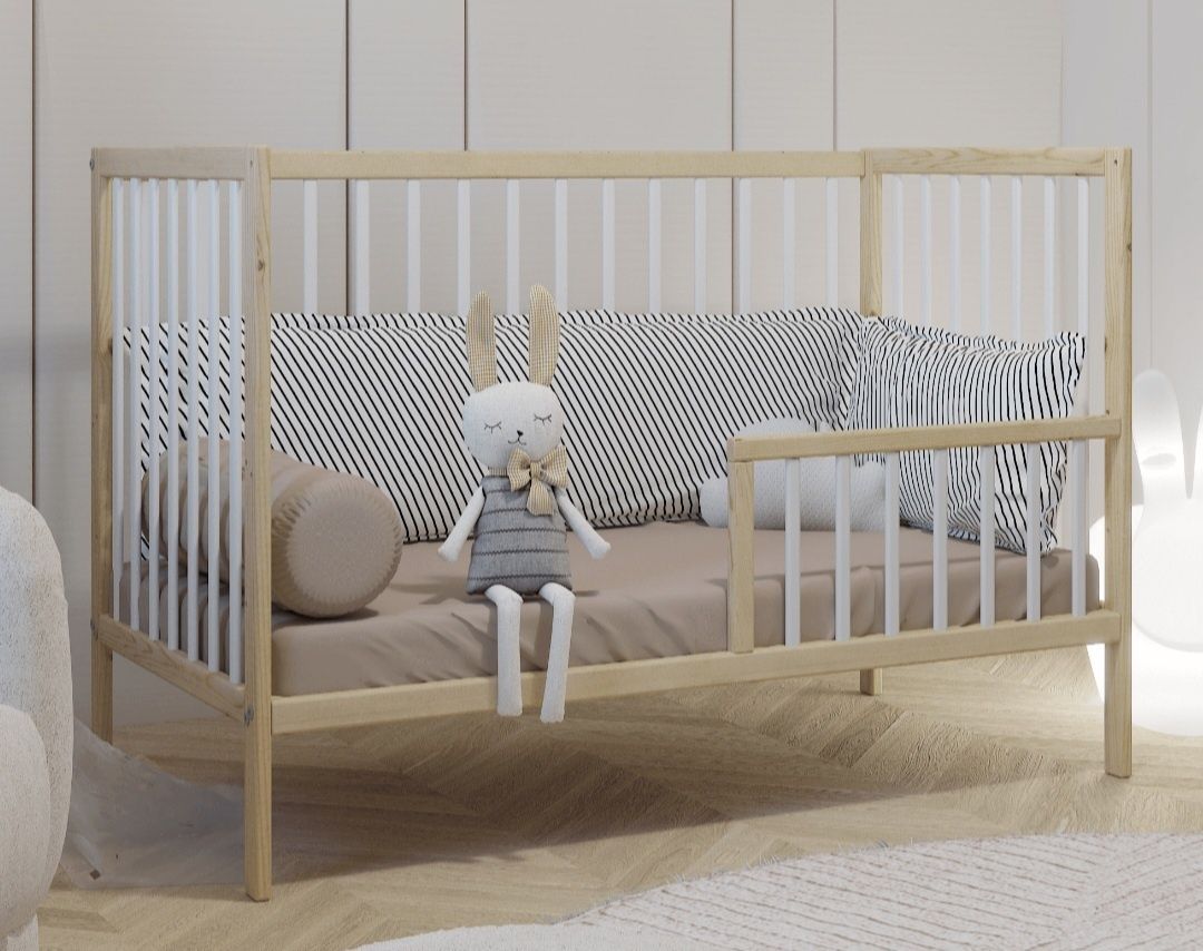 Jak Nowe! Łóżeczko drewniane z materacem Hilding Dobranocka 120x60