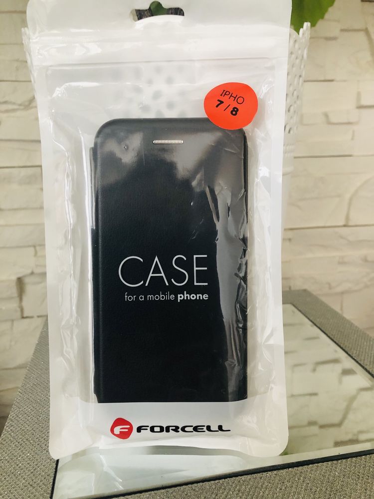 Etui na iPhone 8 iPhone 7 pokrowiec case na telefon otwierany czarny