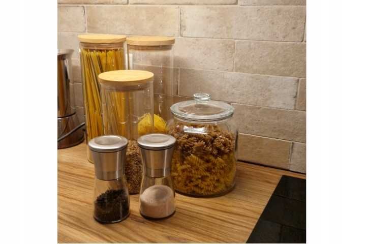 MŁYNEK RĘCZNY Manualny SZKLANY do PIERPRZU SOLI Przypraw 180ml. Ładny