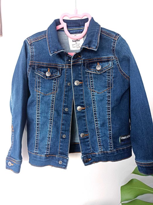 Kurtka jeansowa dżins 116 lupilu granatowa unisex wygodna
