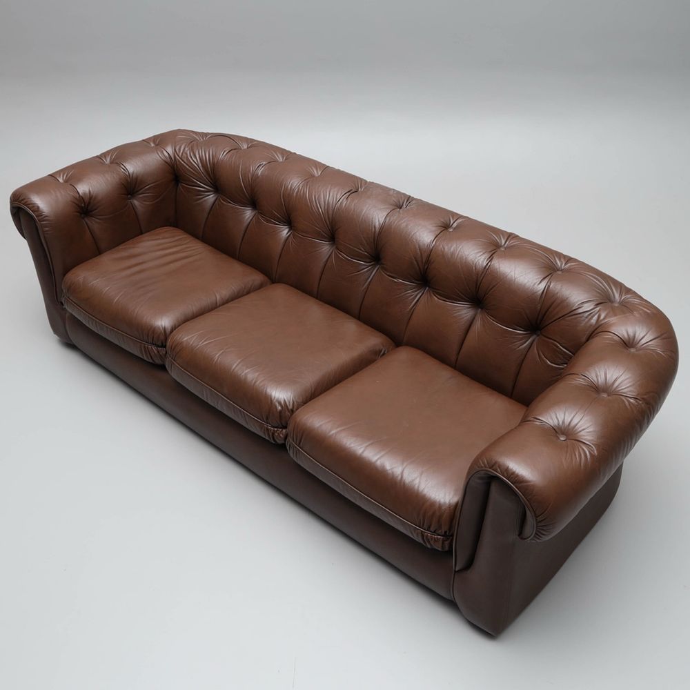 Sofa skorzana z fotelem 3+1 Chesterfield
