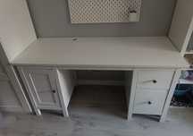biurko białe ikea hemnes bejcowane dobry stan