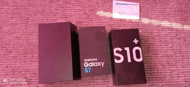 Pudełka po Samsung S10+ note chyba 10 S7