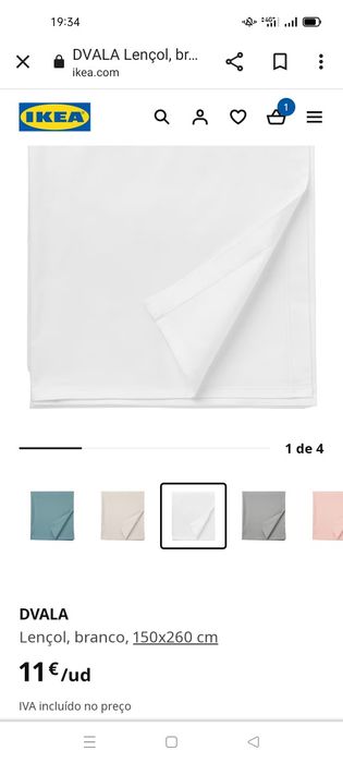 Lençol azul acinzentado, Somntuta IKEA. NOVO