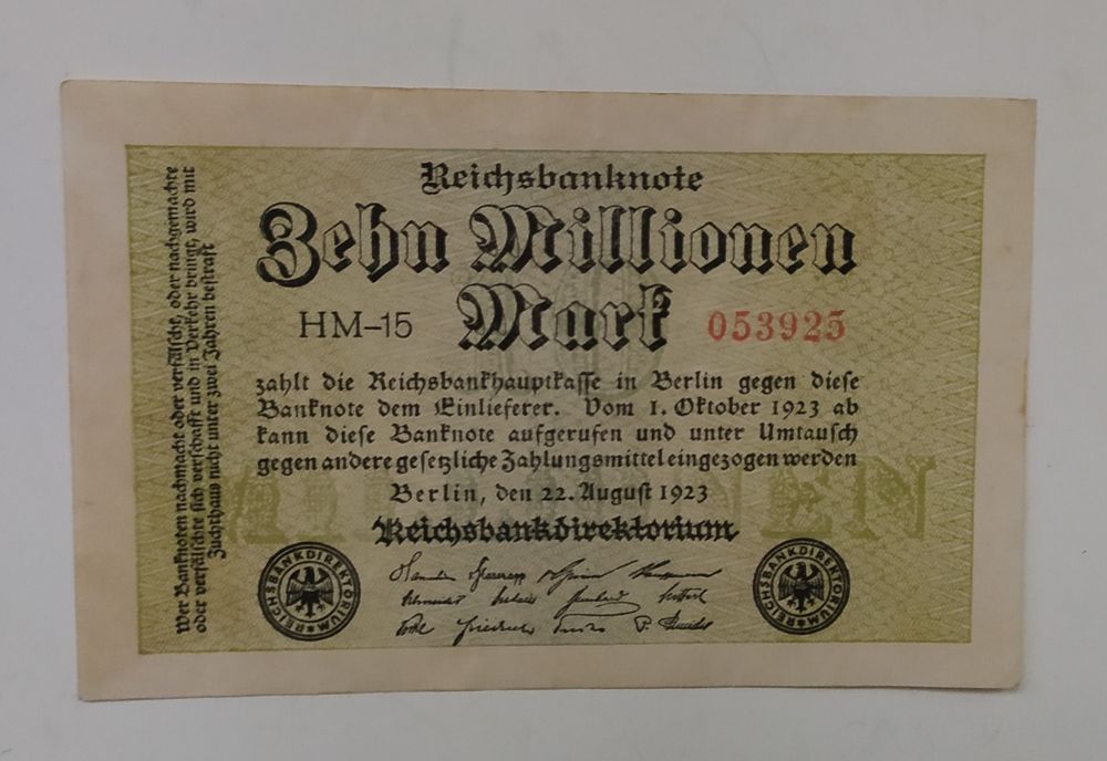 Banknot 10 mln marek 1923 Niemcy