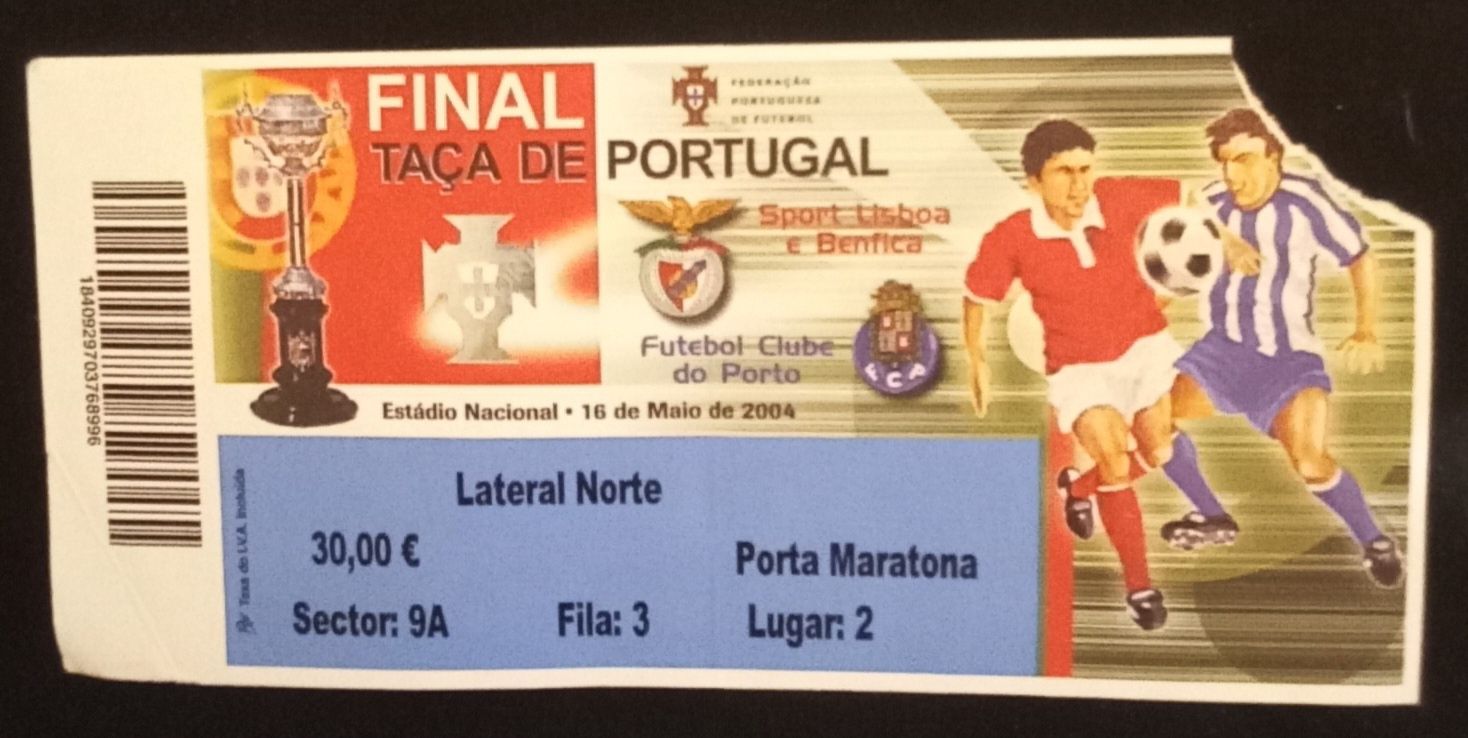 Bilhete da final da taça de Portugal, em futebol, 2004.