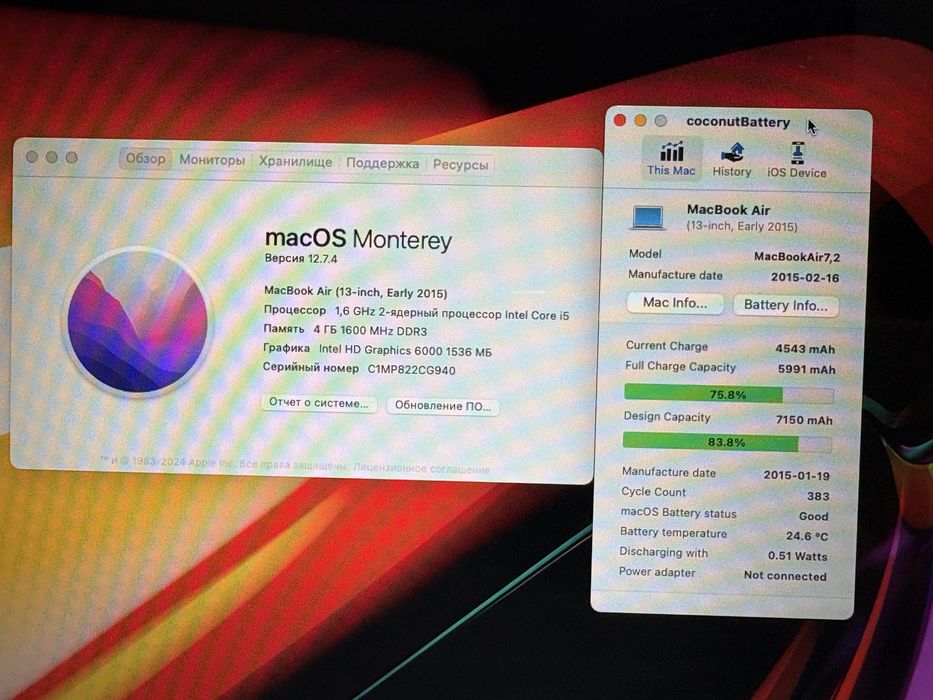 Apple MacBook Air 13 2015 core i5/4gb/128gb a1466  ноутбук