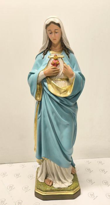 Figura Matki Boskiej 61 cm, po naprawie, odmalowana i pozłocona