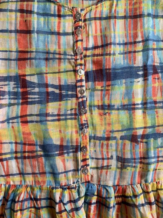 NOWA bluzka ZARA z baskinką, rozm. M, 36/38, jedwab, w kratkę