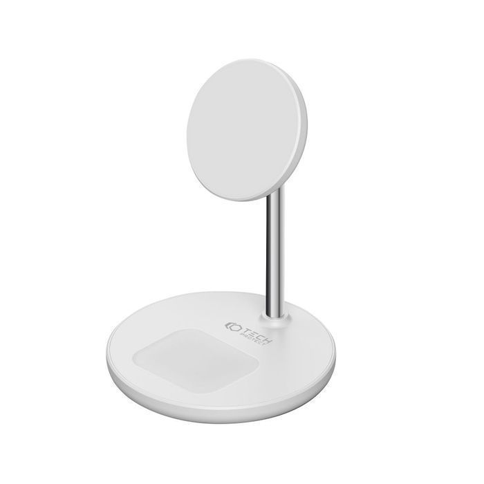 Tech-Protect Qi15W-A21 2In1 Magnetic Magsafe Wireless Charger White