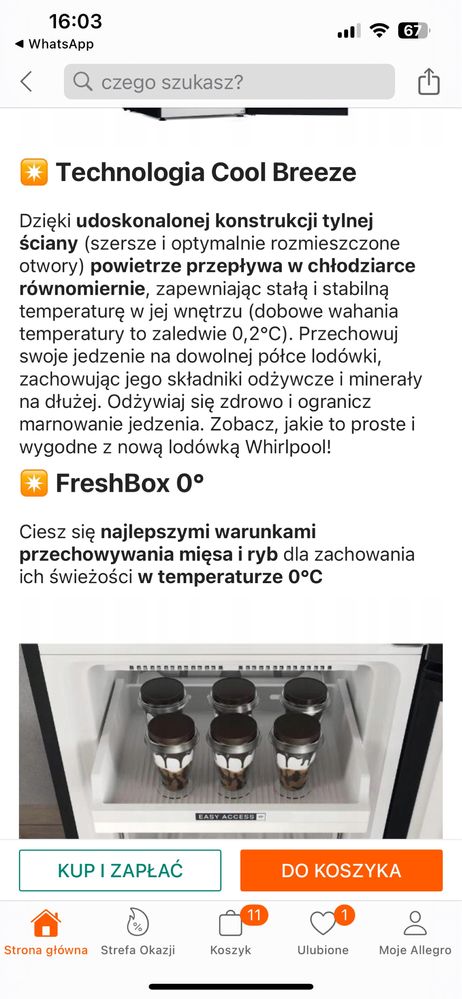 Lodówka  Whirlpool