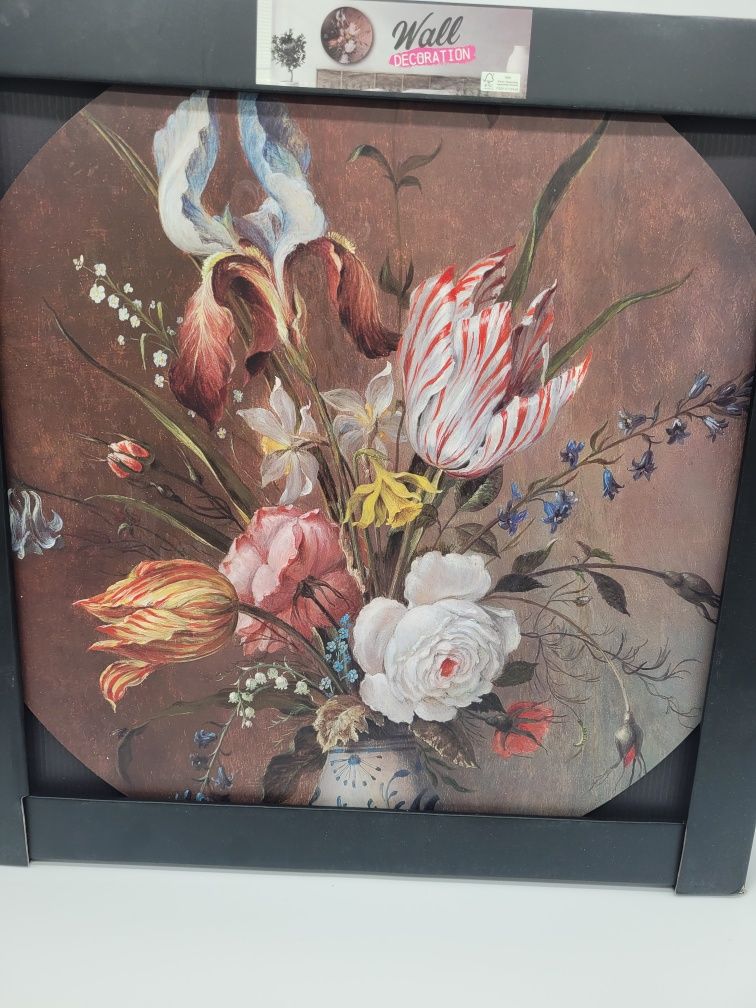 Obraz Ścienny Okrągły 55cm Kwiaty