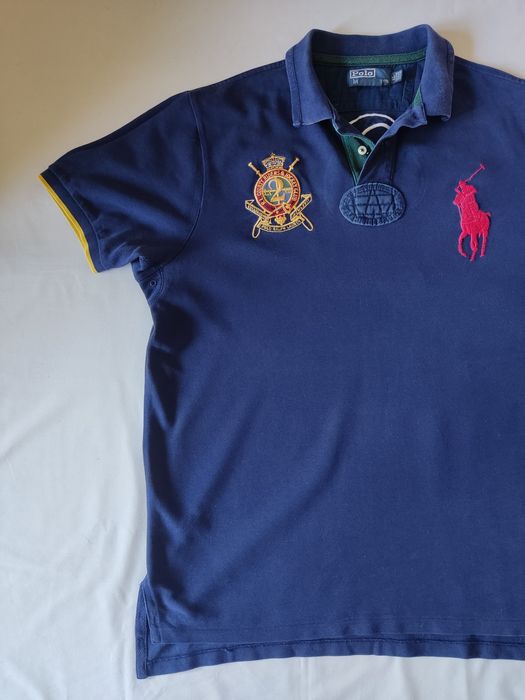 Granatowa koszulka polo Ralph Lauren Chief Keef retro y2k swag XL