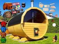 SAUNA Ogrodowa 300 cm + OKNO 50% + PRZEBIERALNIA +GRATIS Beczka +Akces