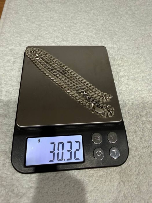 Srebrny łańcuch 925, 46 cm, 30.32 g, klasyczny splot, biżuteria