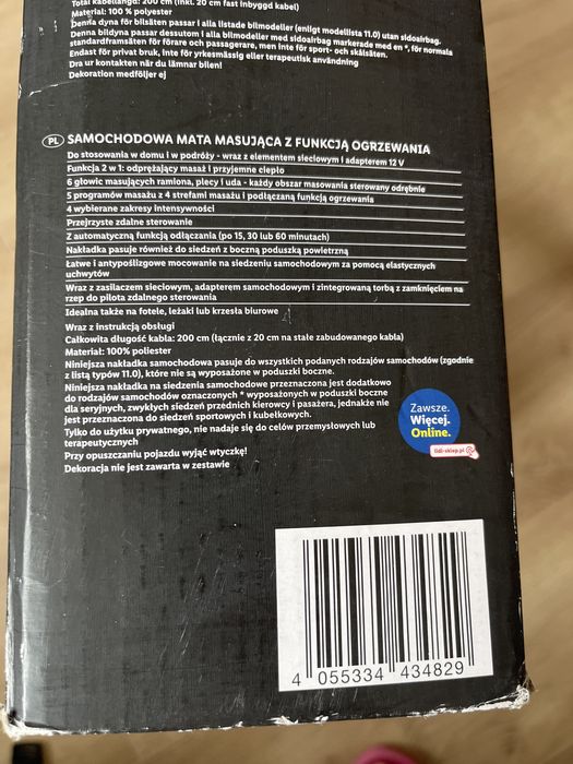 Mata podgrzewjaca na fotel w samochodzie czy krzeslo biurowe