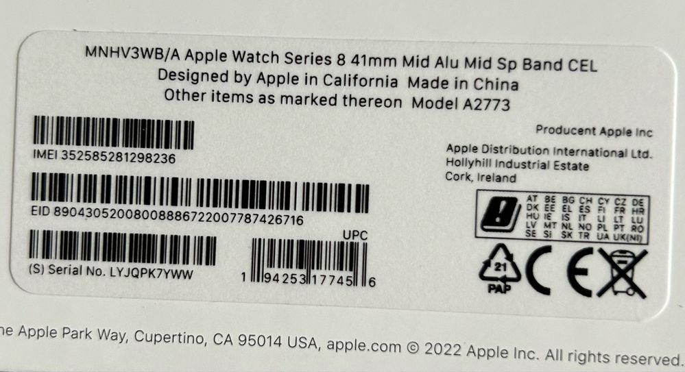 Apple watch 8 41mm stan idealny LTE i Cellular dwa paski m i s