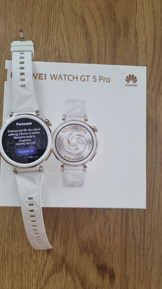Huawei Watch GT 5 Pro 42 mm Active – Biały | Stan bardzo dobry | 100%