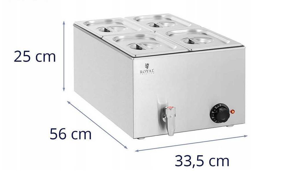BEMAR Royal Catering Podgrzewacz Elektryczny 4 pojemniki Bufetowy